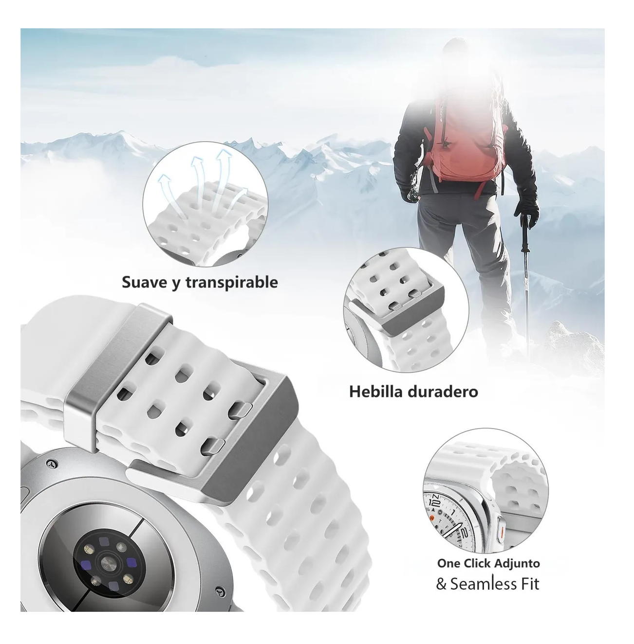 Foto 5 pulgar | Smartwatch Reloj Inteligente Bluetooth Plateado