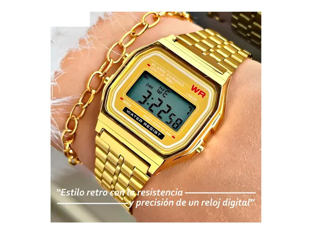 Foto 3 pulgar | Reloj Dorado Unisex