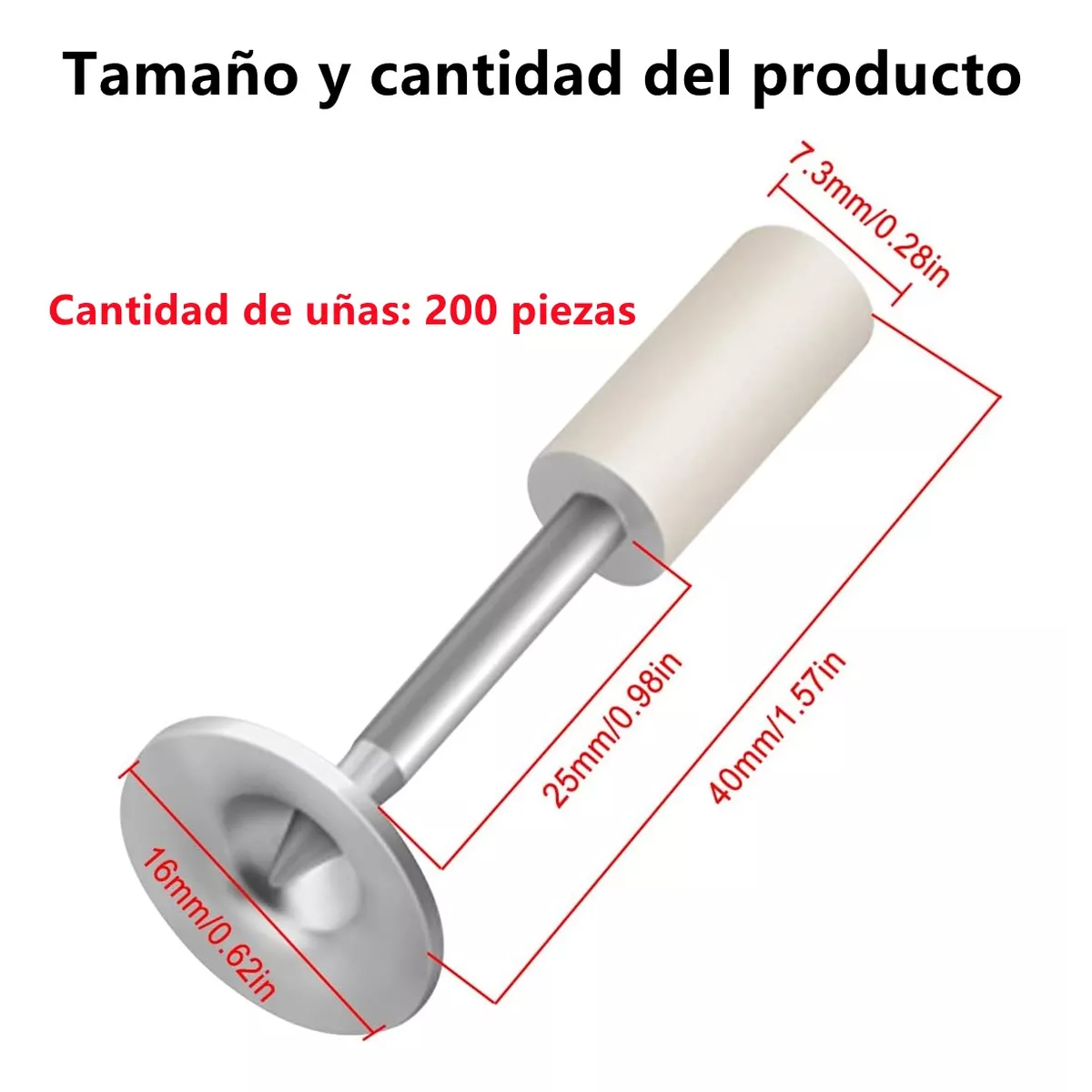 Foto 3 pulgar | 200 Piezas De Clavos Redondos Para Pistola De Clavos Eo Safe Imports Esi-17442 Blanco
