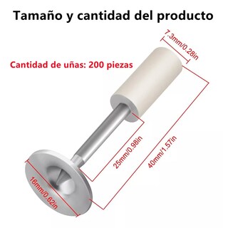 Foto 2 | 200 Piezas De Clavos Redondos Para Pistola De Clavos Eo Safe Imports Esi-17442 Blanco