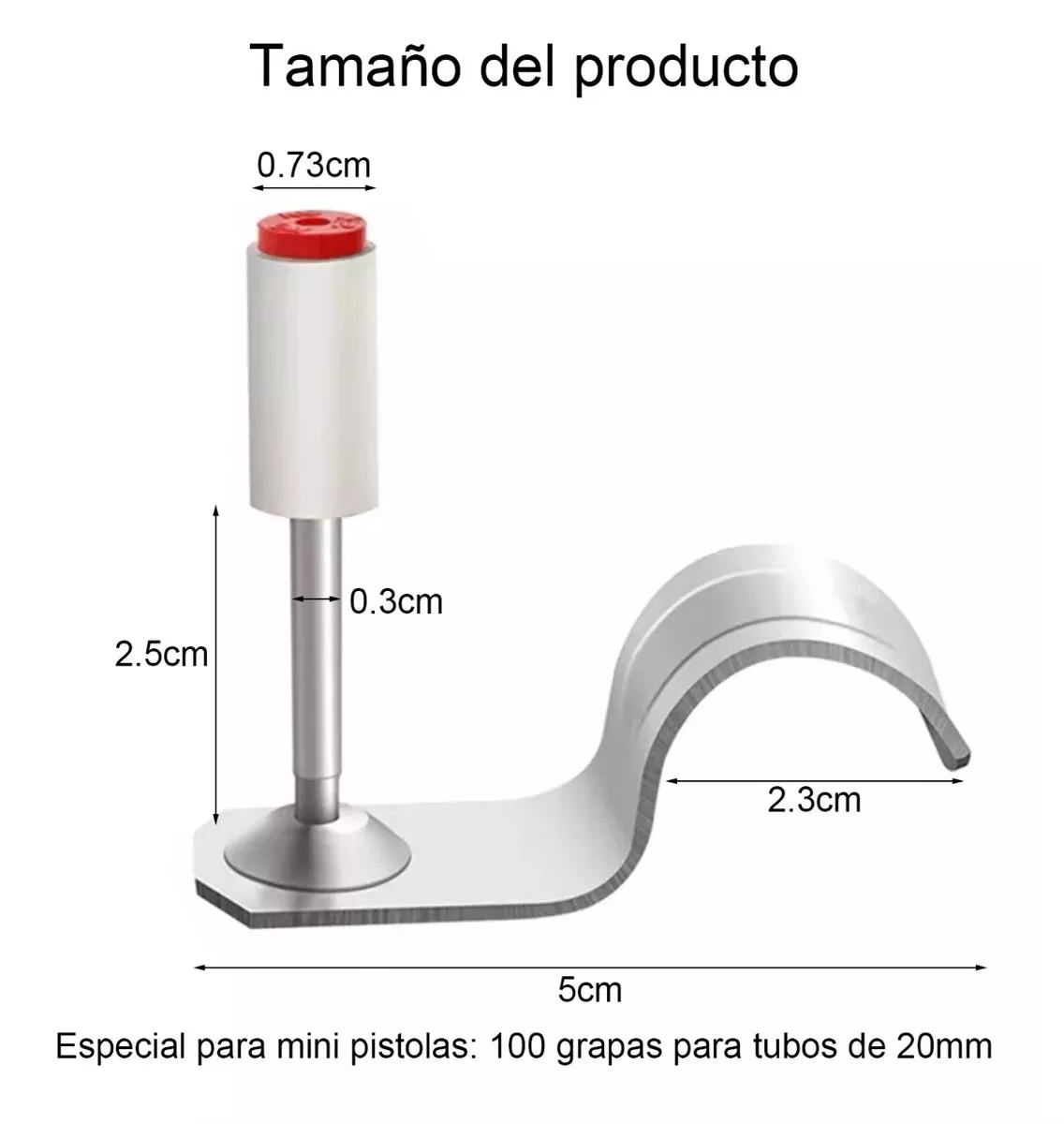 Foto 4 pulgar | Grapas Para Tubos De 20mm For Pistola De Clavos 100 Piezas Plata/blanco