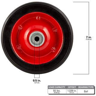 Foto 2 | Llanta De Repuesto Titan Casters De 7 X 1.5 Pulgadas Con Eje Compensado - Venta Internacional.