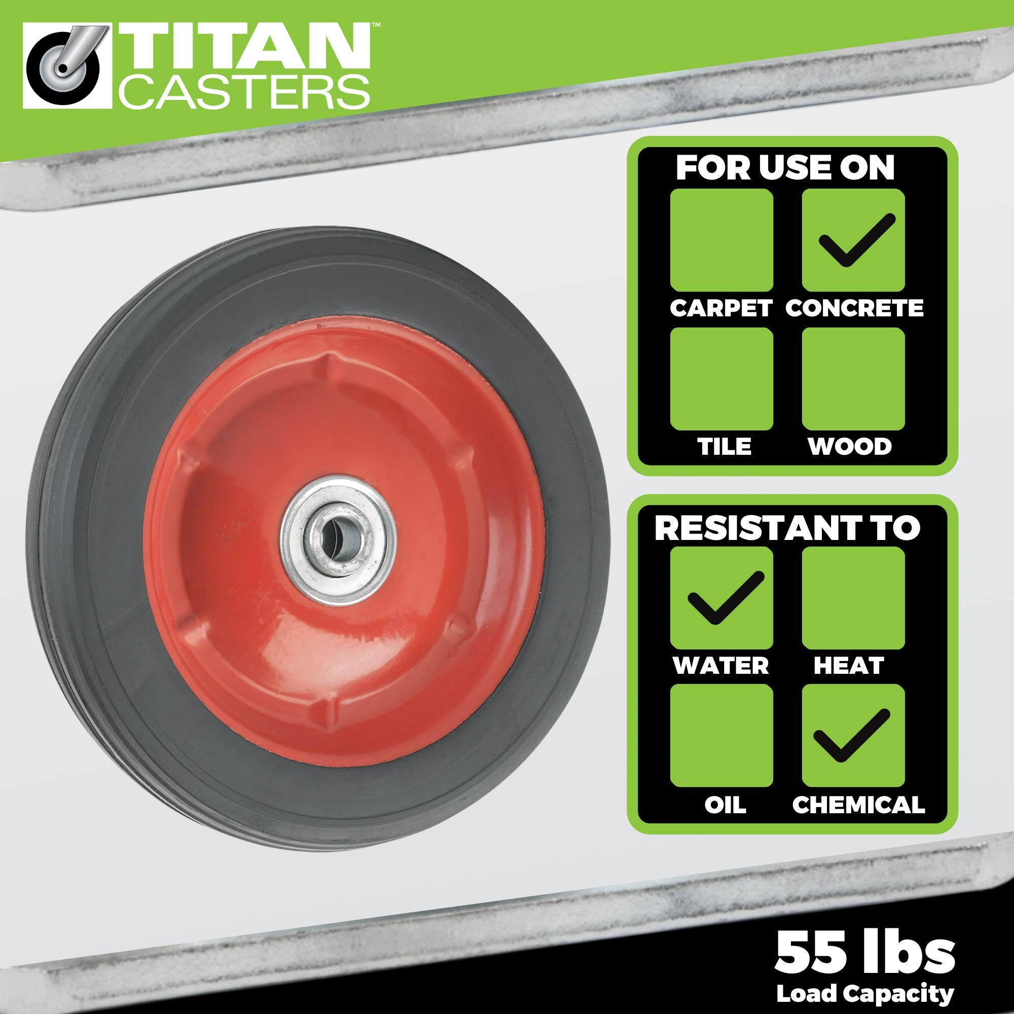 Foto 5 pulgar | Llanta De Repuesto Titan Casters De 7 X 1.5 Pulgadas Con Eje Compensado - Venta Internacional.