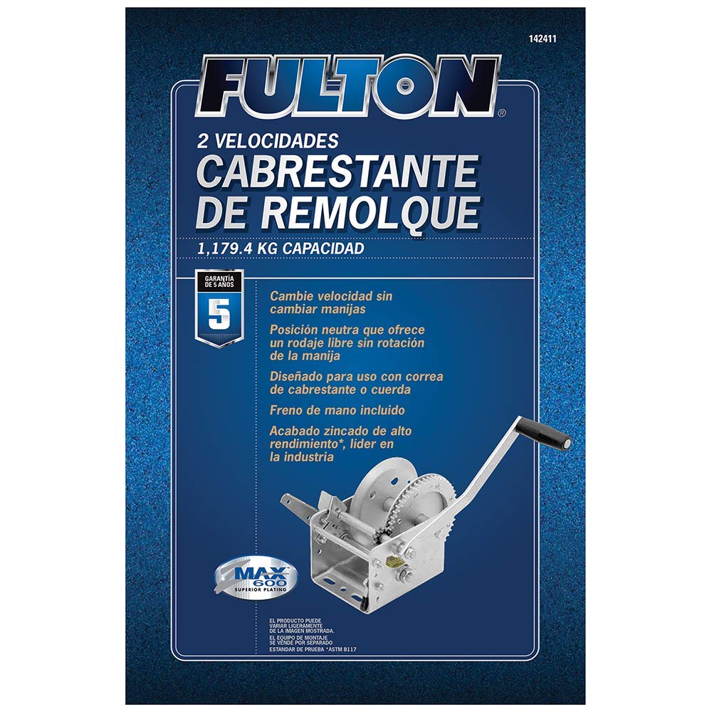 Foto 4 pulgar | Cabrestante Para Remolque Fulton 142411, Dos Velocidades, 1.179 Kg De Capacidad - Venta Internacional.