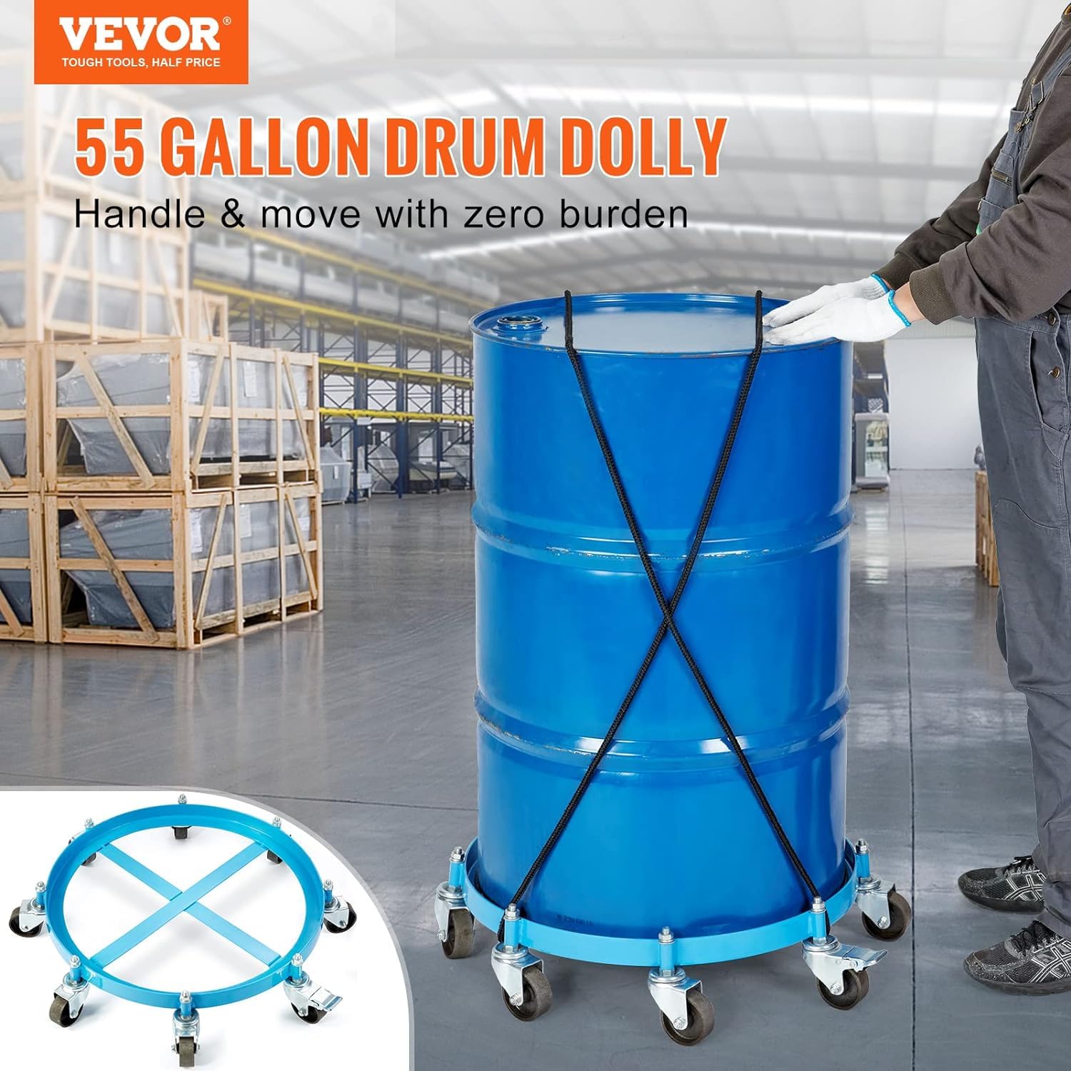 Foto 3 pulgar | Tambor Dolly Vevor De 55 Galones, Capacidad De Carga Pesada De 907 Kg - Venta Internacional.