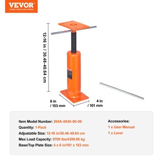 Foto 7 | Floor Jack Vevor House, 12-16 Cm De Altura, 4399,85 Kg, Carga Máxima - Venta Internacional.