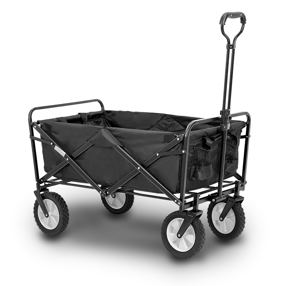 Carrito Plegable Para Exterior Tipo Vagon Multiusos Hasta 70kg, Hikeo, Negro, 83306-bl