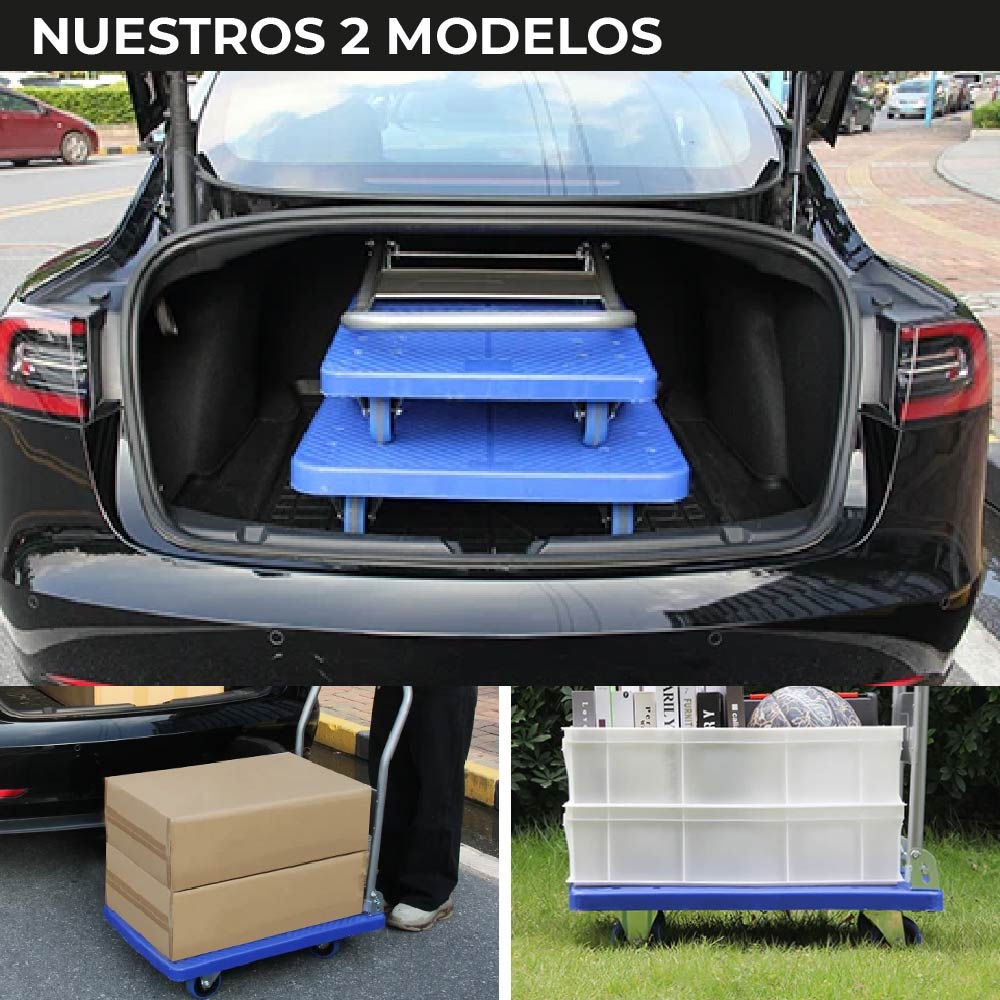 Foto 7 | Chic-fantasy Carro Plataforma De Carga Plegable Carrito De Carga Manual Con 3 Ruedas 360° Freno Y 2 Fijas Uso Rudo