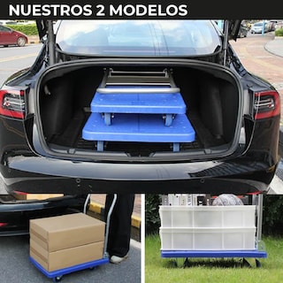 Foto 7 | Chic-fantasy Carro Plataforma De Carga Plegable Carrito De Carga Manual Con 3 Ruedas 360° Freno Y 2 Fijas Uso Rudo