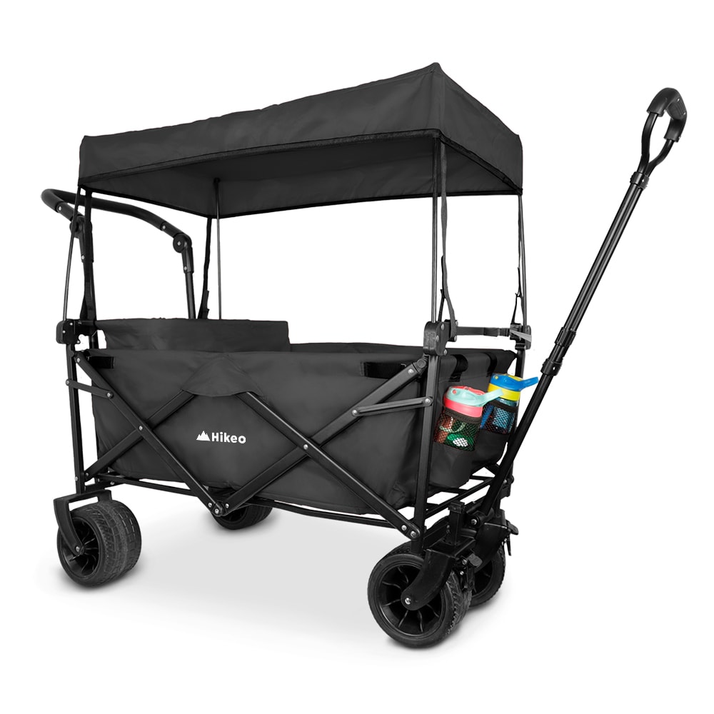 Carrito Plegable Multifuncional con Ruedas y Toldo Hikeo 83876-bl Negro $2,499