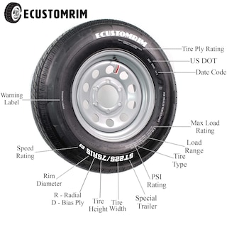 Foto 7 | Neumáticos Para Remolque Ecustomrim St175/80d13 175/80 13 Load C, Paquete De 2 - Venta Internacional.