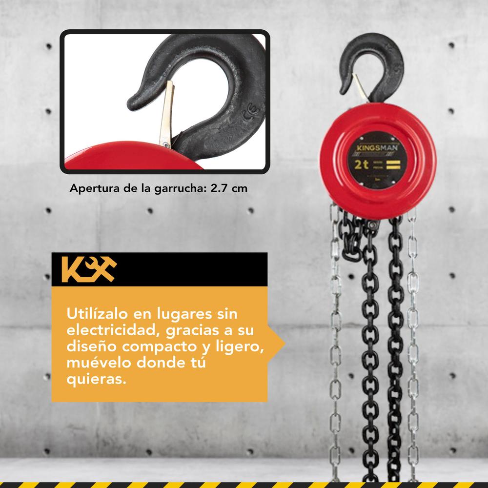 Foto 6 | Polipasto Manual Kingsman de 8 m