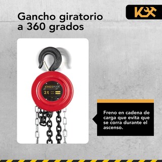 Foto 7 | Polipasto Manual Kingsman de 8 m