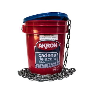 Foto 1 | Cadena Akron 3/16'' De Acero Pulida Cubeta Con 25 Kilos (aprox)