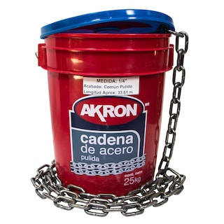 Foto 1 | Cadena Akron 1/4'' De Acero Pulida Cubeta Con 25 Kilos (aprox)