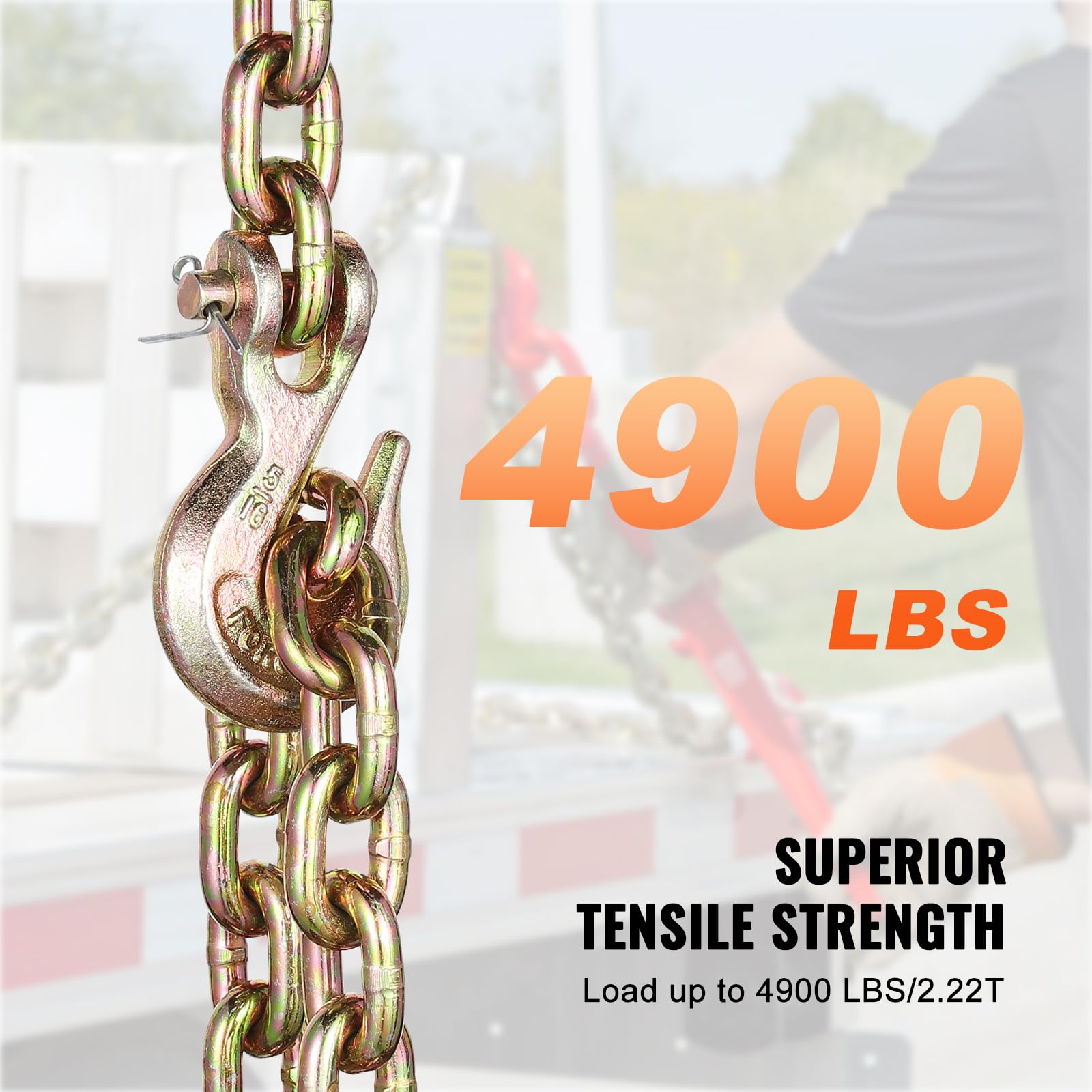 Foto 6 pulgar | Cadena De Encuadernación De Transporte Vevor G80, 5/16 X 3,15 M, Paquete De 2 Unidades, 2,22t - Venta Internacional.