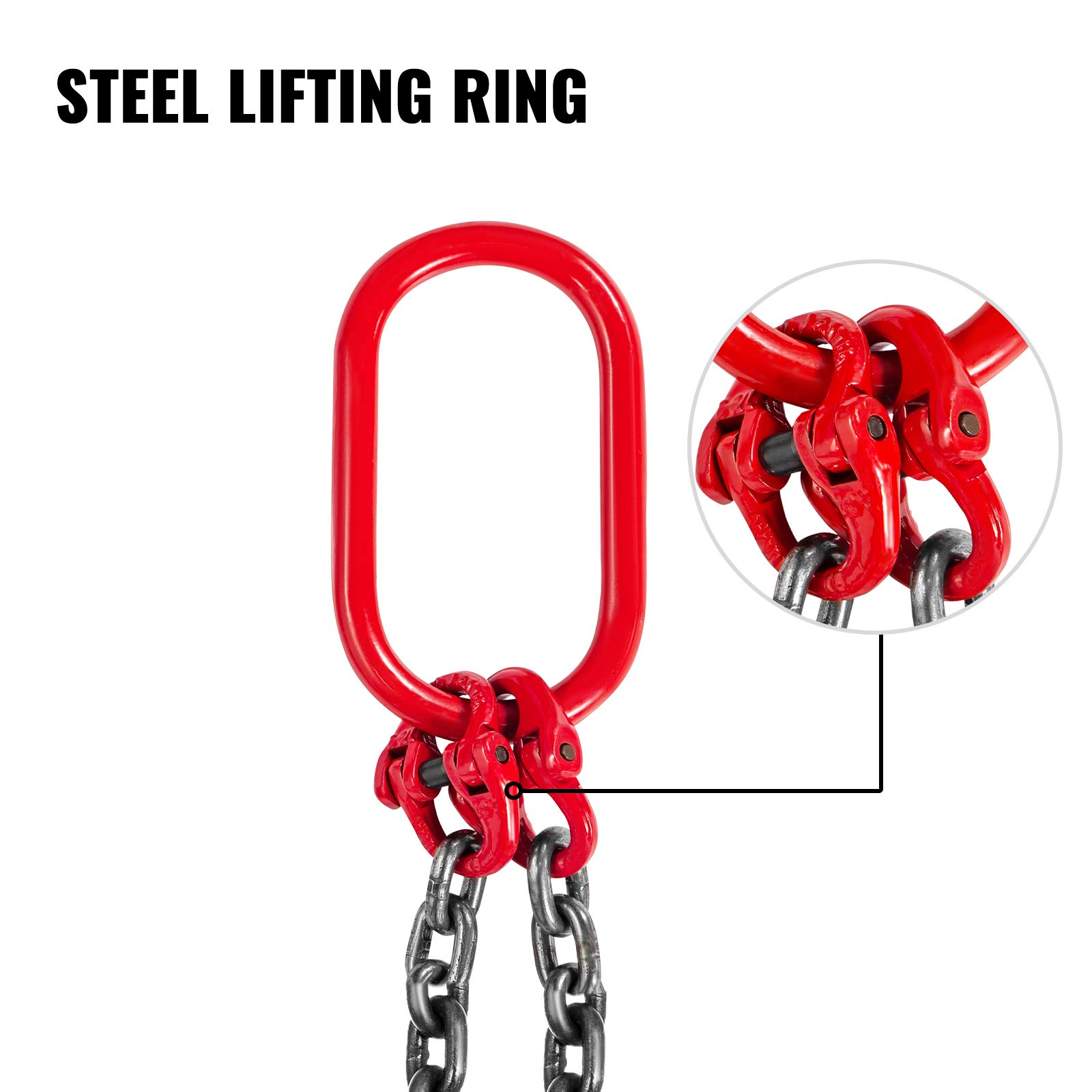 Foto 7 pulgar | Cadena Tipo Bandolera Vevor De 4 Toneladas De Capacidad, 1,14 Cm X 1,52 M, Doble Pata - Venta Internacional.