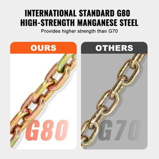 Foto 3 | Cadena De Encuadernación De Transporte Vevor G80, 3/8 X 88,39 Cm, Paquete De 2 Unidades, 3,22 T - Venta Internacional.