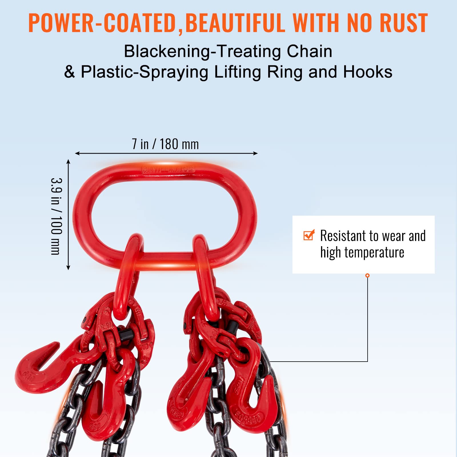 Foto 7 pulgar | Chain Sling Vevor Cadenas De Elevación De 5/16 Pulgadas X 5 Pies, 5t, 11000 Libras - Venta Internacional.