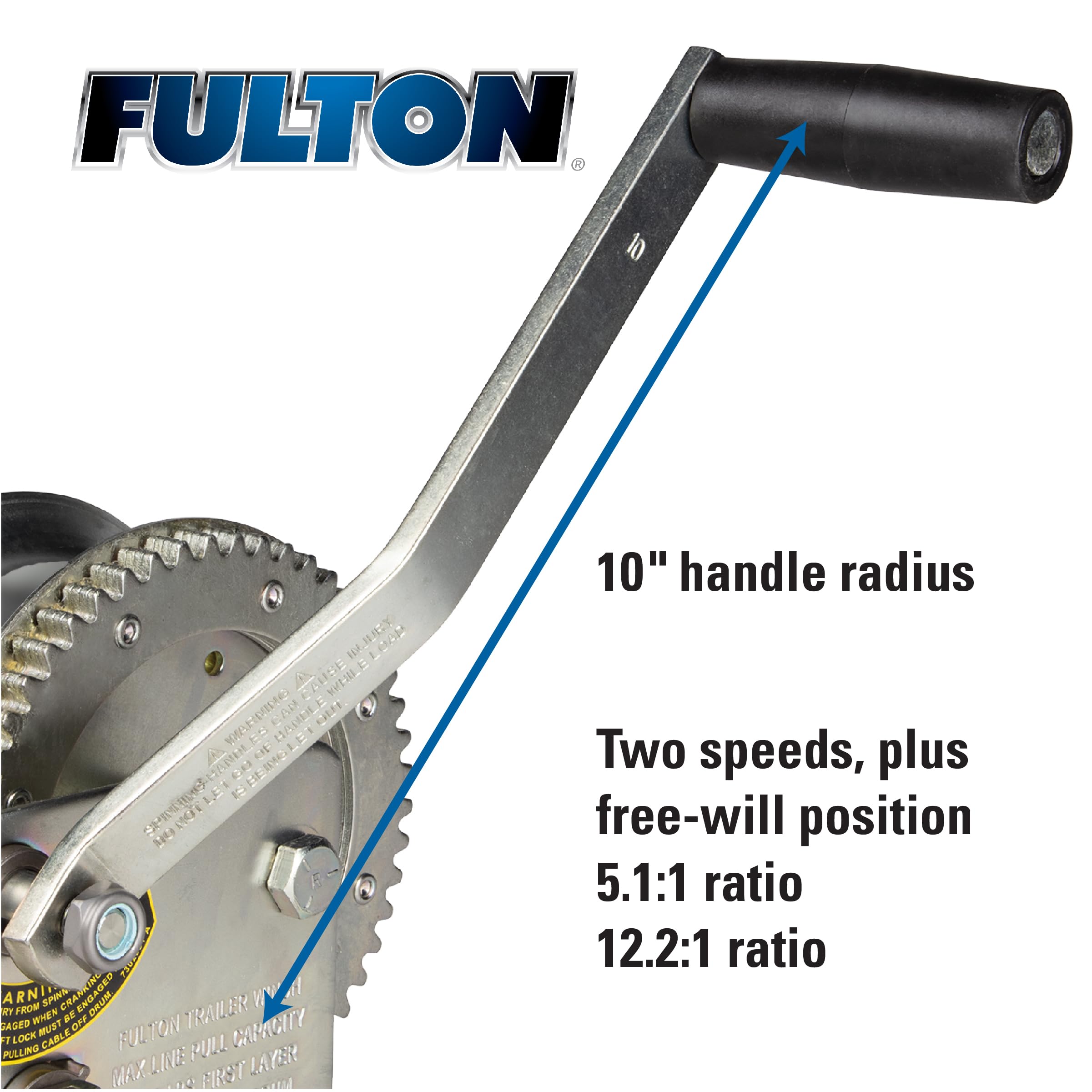 Foto 4 | Cabrestante Para Remolque Fulton 142410 De Dos Velocidades Con Capacidad De 1.179,34 Kg - Venta Internacional.