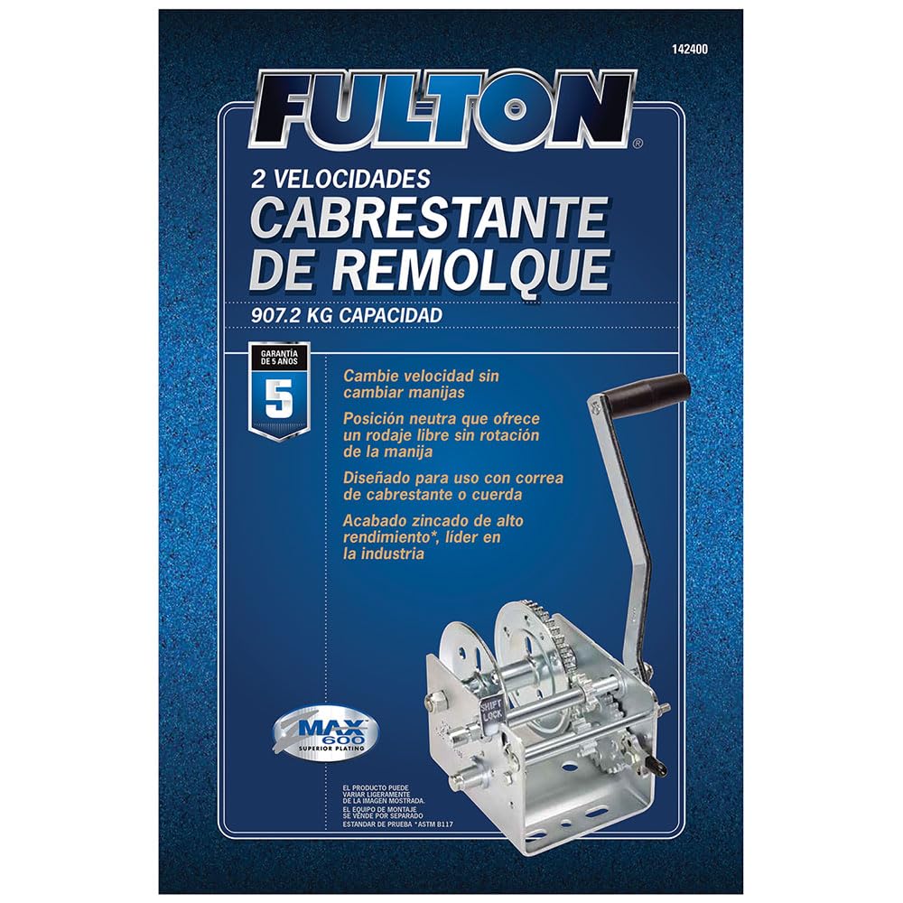 Foto 3 | Cabrestante Para Remolques Y Barcos Fulton 142400, 907 Kg, Capacidad De 10 Cm, Mango - Venta Internacional.