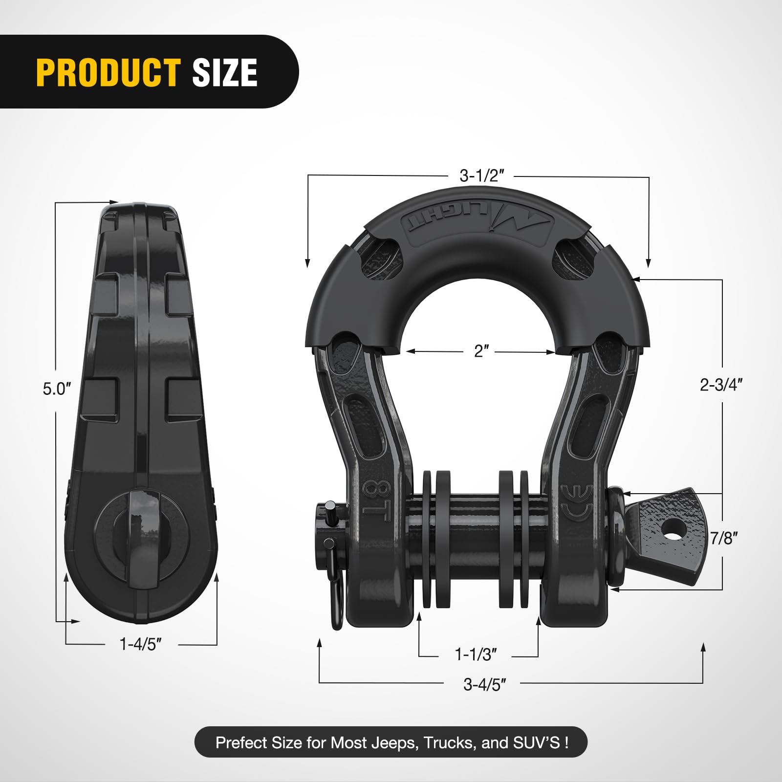 Foto 3 pulgar | Grillete En Forma De D Nilight 3/4 Mega De 8 Toneladas Con Pasador De Rosca De 7/8 - Venta Internacional.