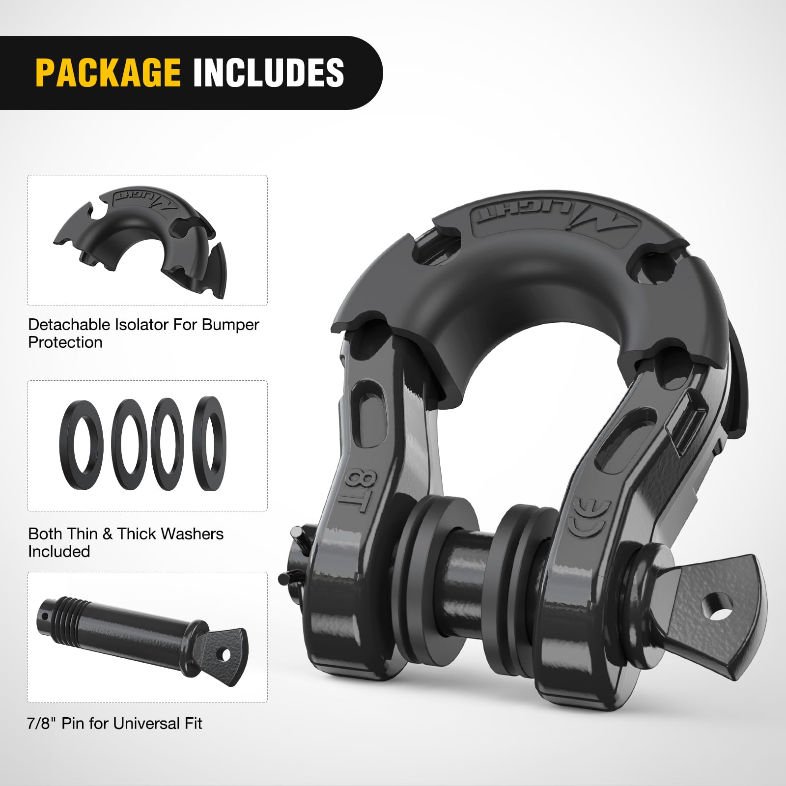 Foto 5 pulgar | Grillete En Forma De D Nilight 3/4 Mega De 8 Toneladas Con Pasador De Rosca De 7/8 - Venta Internacional.