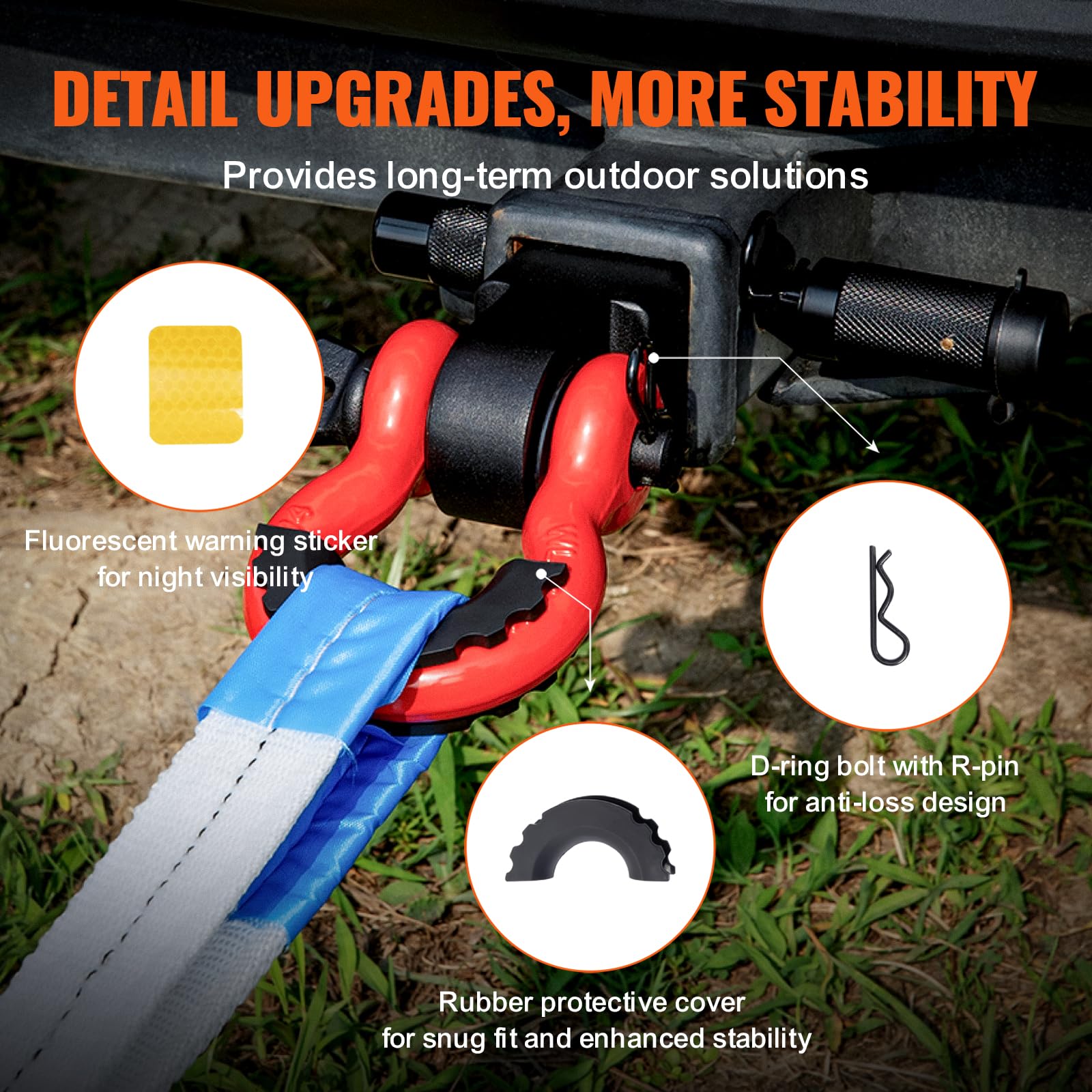 Foto 6 pulgar | Receptor Shackle Hitch Vevor Para 2 Receptores De 30 000 Kg - Venta Internacional.