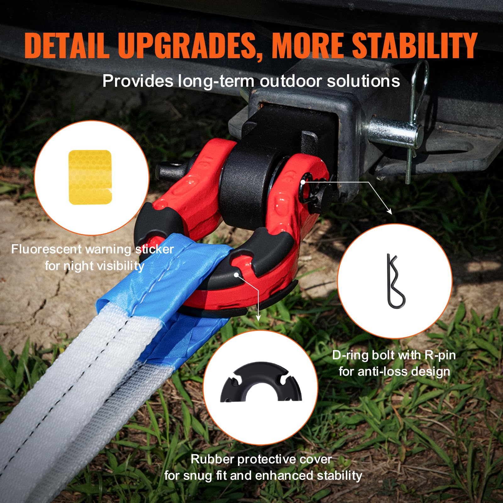 Foto 6 pulgar | Receptor Shackle Hitch Vevor Para 2 Receptores De 30 000 Kg - Venta Internacional.