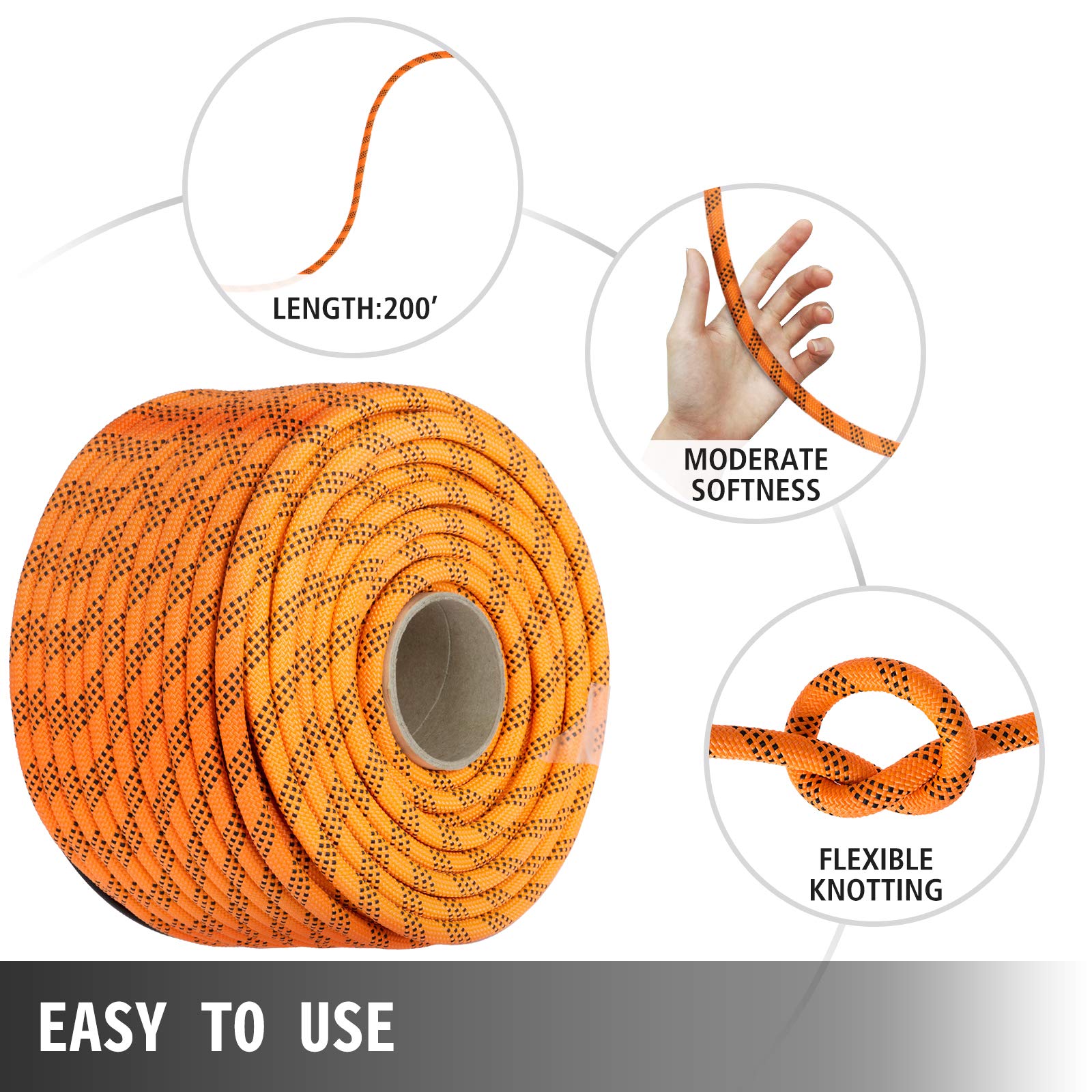 Foto 6 pulgar | Cuerda De Poliéster Vevor De Doble Trenza, 14 Mm/61 M, 500 Kg/1100 Libras - Venta Internacional.