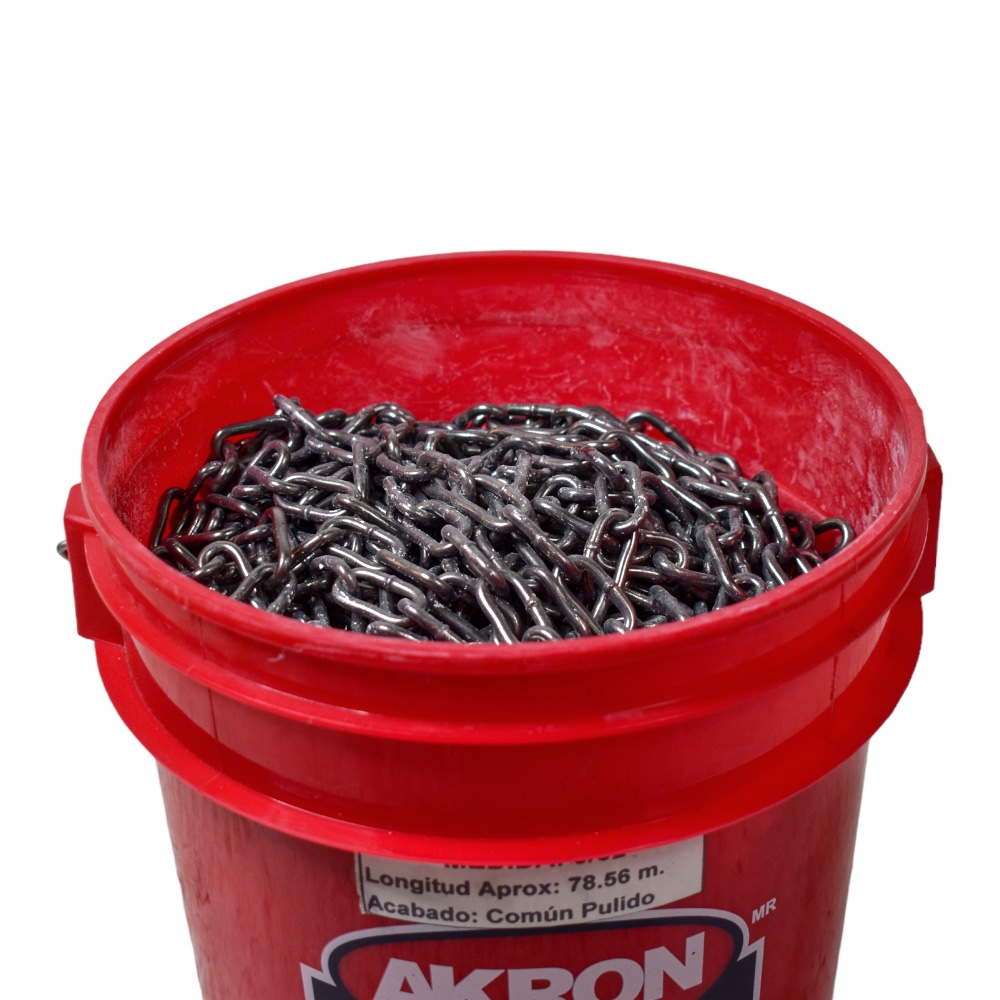 Foto 2 | Cadena Akron 5/32'' De Acero Pulida Cubeta Con 25 Kilos (aprox)