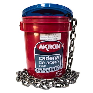 Foto 1 | Cadena Akron 5/16'' De Acero Pulida Cubeta Con 25 Kilos (aprox)