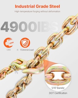 Foto 3 | Transport Binder Chain Vevor Límite De Carga De Trabajo De 4900 Libras - Venta Internacional.