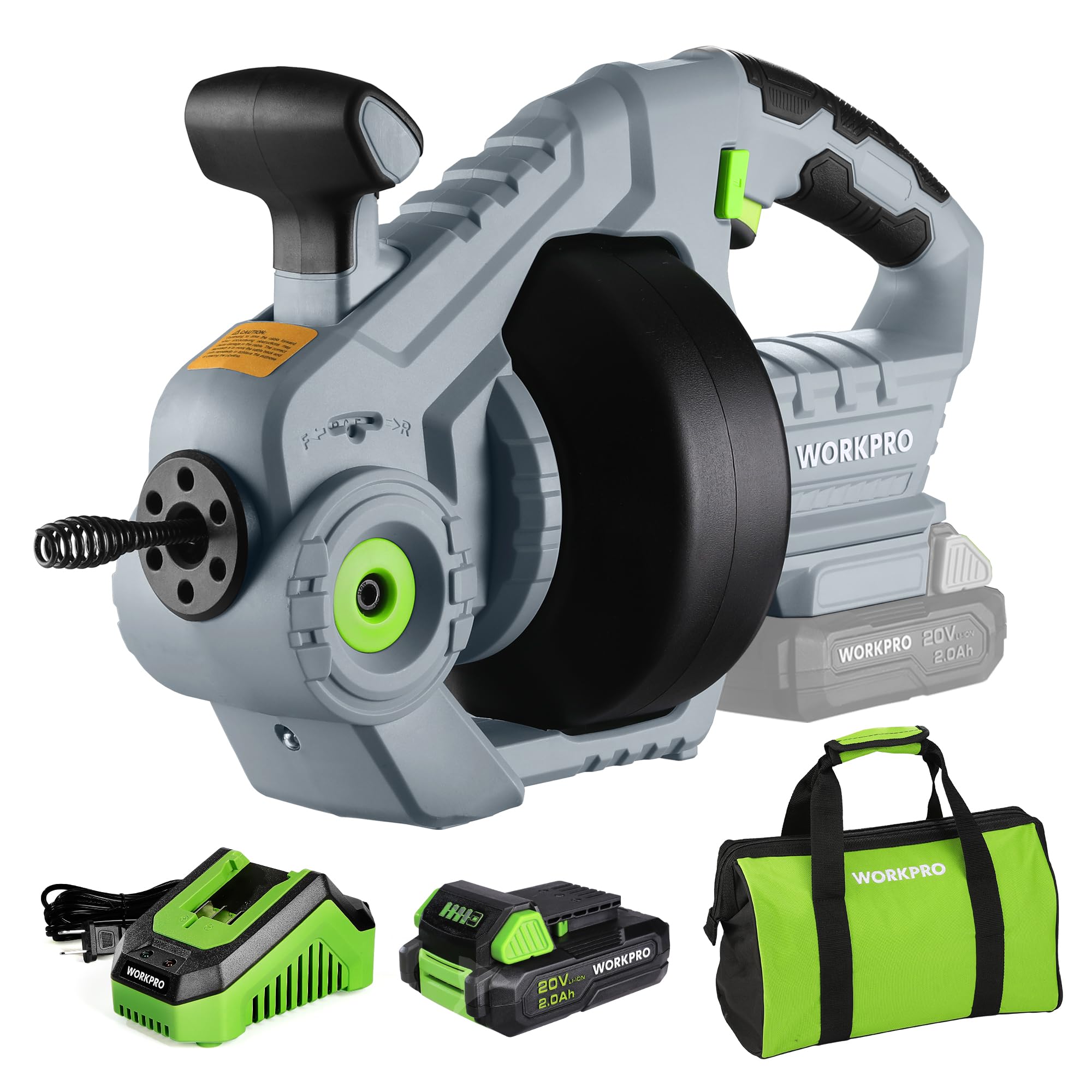 Foto 2 pulgar | Barrena de Desagüe Eléctrica Workpro de 20 V con Serpiente de Plomería de 25 Pies - Venta Internacional