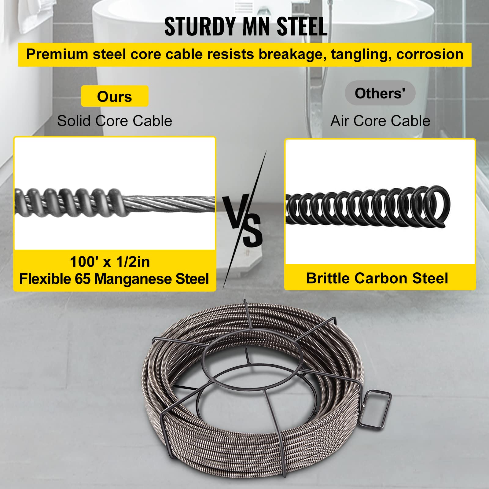 Foto 5 pulgar | Cable De Limpieza De Desagües Sewer Snake Clog, 30 M X 13 Mm, Vevor - Venta Internacional.