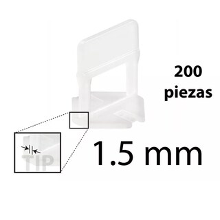 Foto 2 | 200 Clip O Corbata 1 Mm Niveladores Porcelanico Losetas Porcelana Eo Safe Imports Esi-13272 Blanco