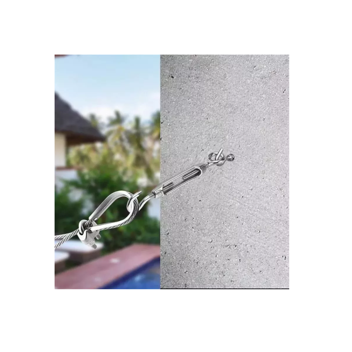 Foto 4 pulgar | Gancho Tensor De Alambre Acero-inox +6 Mosquetones Eo Safe Imports Esi-17136 Plata