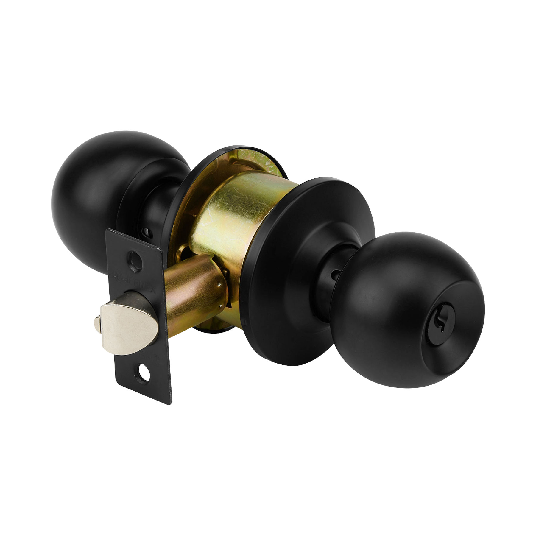 Foto 3 pulgar | Cerradura Pomo Truper CEPO-61R color Negro Esfera Recámara Hermex