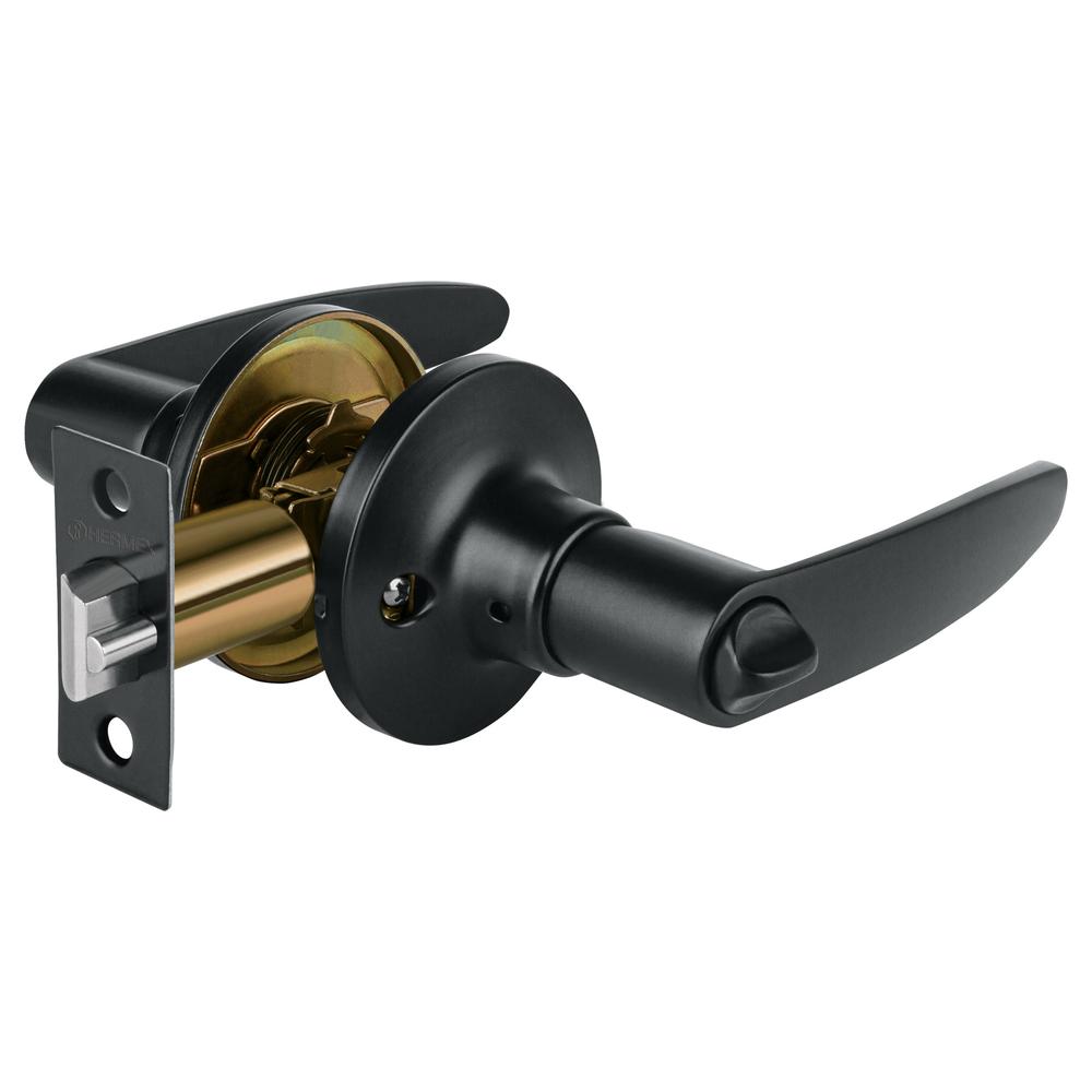 Cerradura Manija Cilindro Latón color Negro Recámara Truper - Hermex