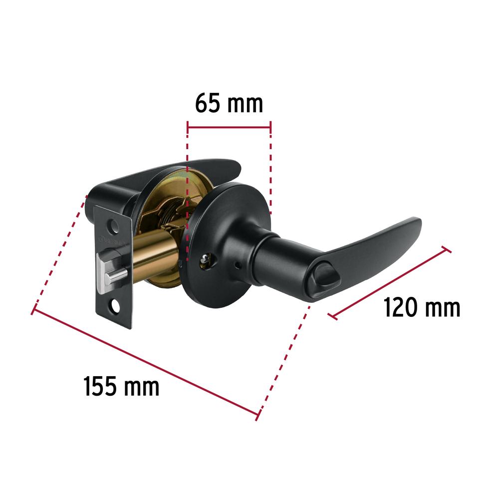 Foto 3 pulgar | Cerradura Manija Cilindro Latón color Negro Recámara Truper - Hermex