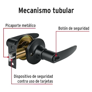 Foto 3 | Cerradura Manija Cilindro Latón color Negro Recámara Truper - Hermex