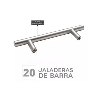 Foto 2 | Set Jaladera de Barra en Acero Inoxidable Hueca 20 Piezas Eo Safe Imports Esi-8348 color Gris