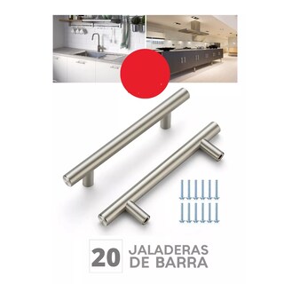 Foto 3 | Set Jaladera de Barra en Acero Inoxidable Hueca 20 Piezas Eo Safe Imports Esi-8348 color Gris