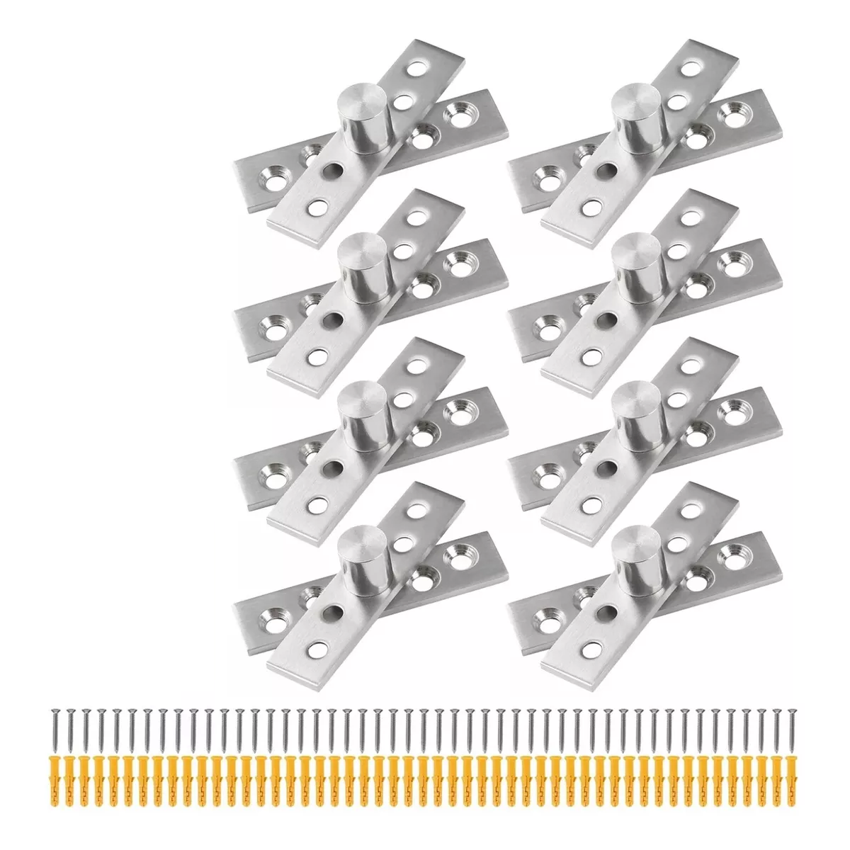 Bisagra de Pivote Giratoria 360° Eo Safe Imports ESI-14117 Plateado 8 Piezas