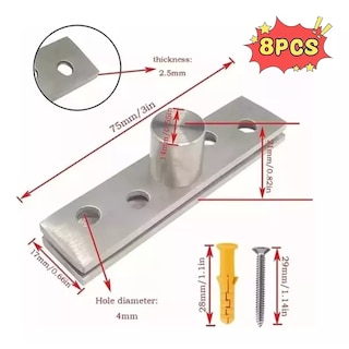 Foto 2 | Bisagra de Pivote Giratoria 360° Eo Safe Imports ESI-14117 Plateado 8 Piezas