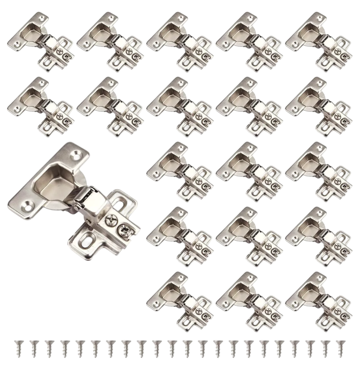 Foto 2 pulgar | Bisagra Bidimensional Brazo Corto 35 Mm 10 Pares Plata