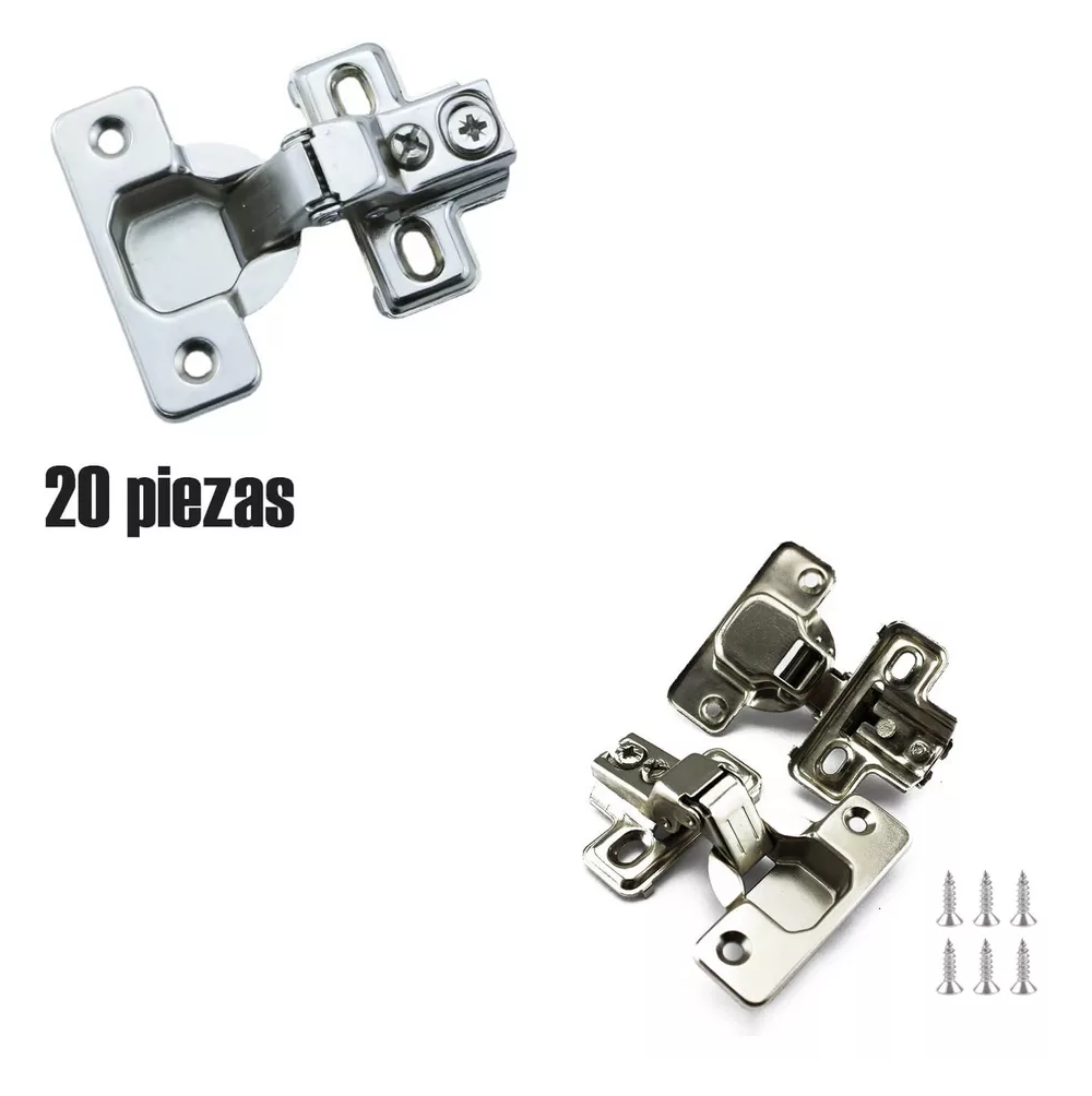 Foto 3 pulgar | Bisagra Bidimensional Brazo Corto 35 Mm 10 Pares Plata