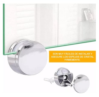 Foto 4 | Soportes De Espejo Para Vidrio Espejo Ajuste Fijo De 4-7mm 8 Pzs Plata