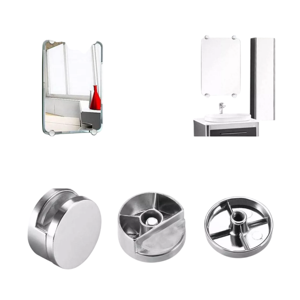 Foto 5 pulgar | Soportes De Espejo Para Vidrio Espejo Ajuste Fijo De 4-7mm 8 Pzs, Belug Plata