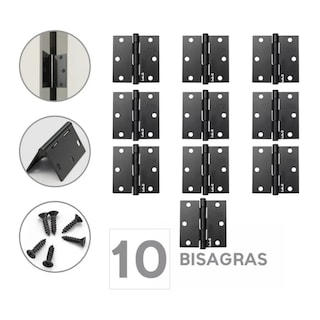 Foto 2 | Paquete De 10 Piezas Bisagra Libro Cuadrada Color Negro 3 X 3 Pulgadas Lab.g, Negro